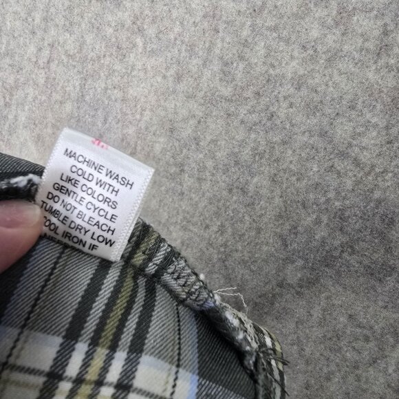 Plaid Green & White Pleated Skort With Side Slit Size S - Picture 8 of 11